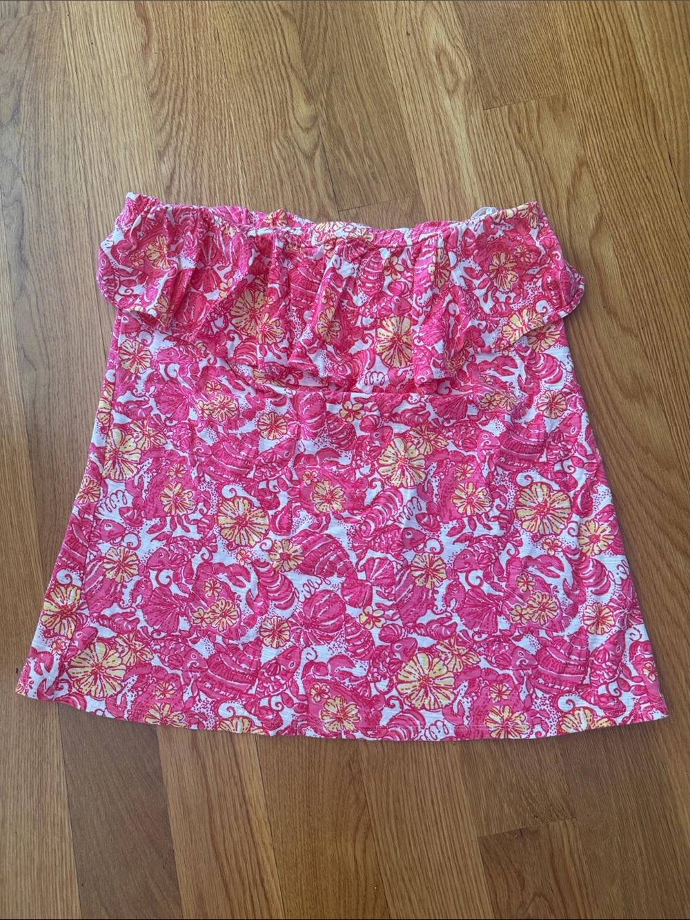 Lilly Pulitzer Pink Floral Ruffle Mini Skirt